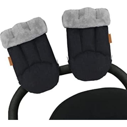 liuliuby CozyMitts - Insulated Stroller Gloves/Stroller Hand Muff - Stroller Accessories for Winter - Water Repellent Stroller Mittens for Freezing Cold Weather - Hand Warmers (Black)