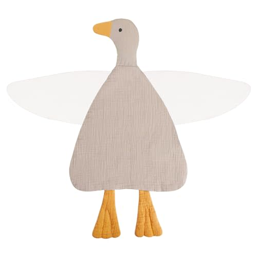 Wimist Baby Toys Lovey Blanket Soft Duck Toys for Newborn Essentials 0-6 Months, Sensory Stuffed Animal Security Blanket for Boys and Girls (Duck-Beige)