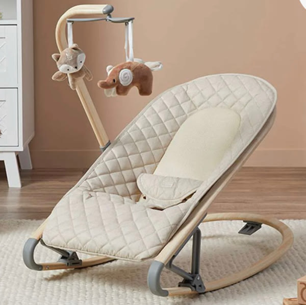 Raven Rocker - Natural: Foldable Baby Bouncer | Mocka