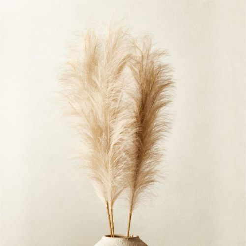 Faux Pampas Grass Taupe Stem 39" Set of 3