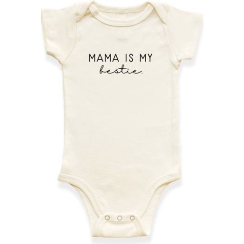 Mama Is My Bestie - Organic Short Sleeve Baby Bodysuit, 0-3M