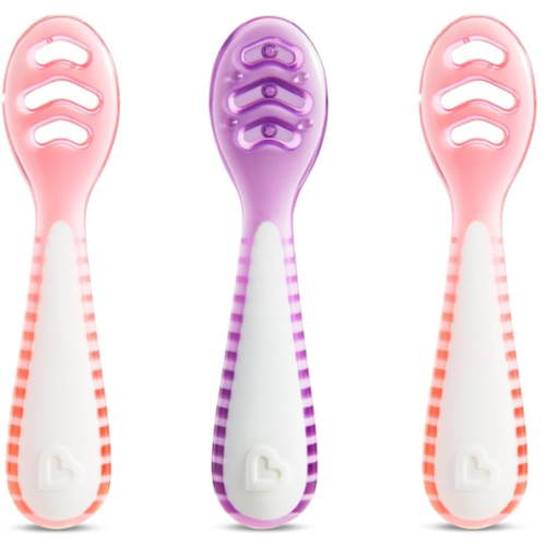 Amazon.com: Munchkin® Gentle Dip™ Baby Spoons for Self Feeding and Baby Led Weaning, 3 Pack, Pink/Purple : Baby
