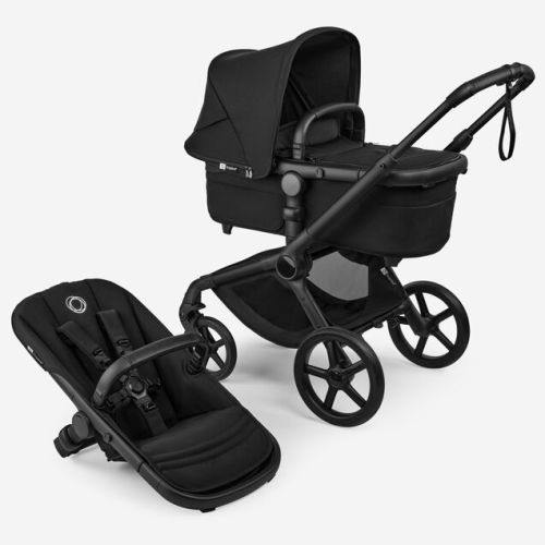 Bugaboo Fox 5 Renew bassinet and seat stroller Heritage black sun canopy, heritage black fabrics, black chassis | Bugaboo