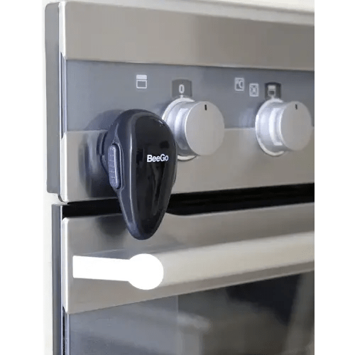 BeeGo® Oven Lock - No-Drill, Heat-Resistant, Self-Adhesive Durable & Easy to Install Oven Safety Locks for Toddlers, Baby proofing Doors, Black