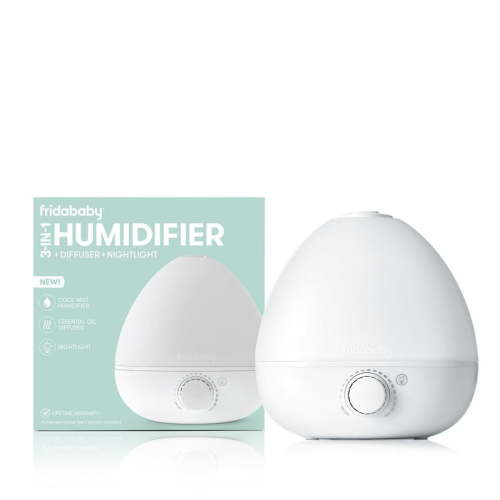 Frida Baby 3-in-1 Humidifier, Vaporizer for Infants & Kids, Essential Oil Diffuser, Nightlight, 0.5 Gallon, White