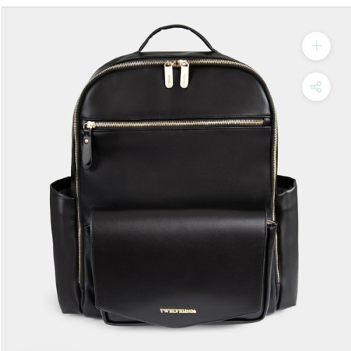 Peek-A-Boo Vegan Leather Diaper Bag Backpack 2.0 in Black