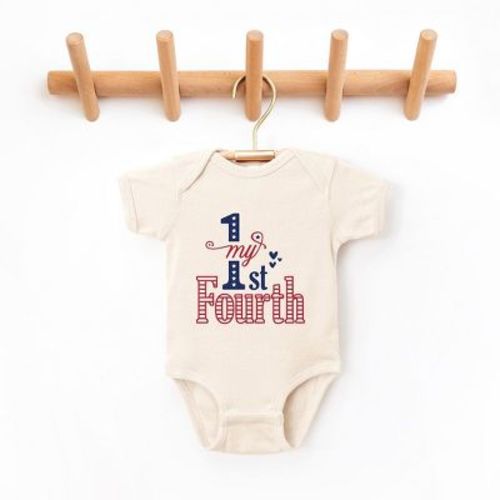 The Juniper Shop My First Fourth Of July Colorful Baby Bodysuit - Newborn - Natural