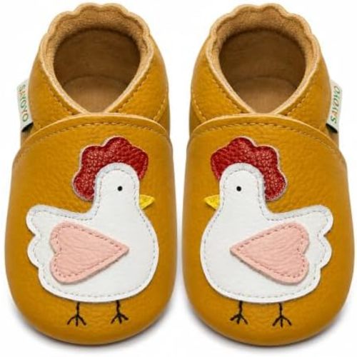 SAYOYO Baby Chicken Soft Sole Leather Infant Toddler Prewalker Shoes (6-12 Months)