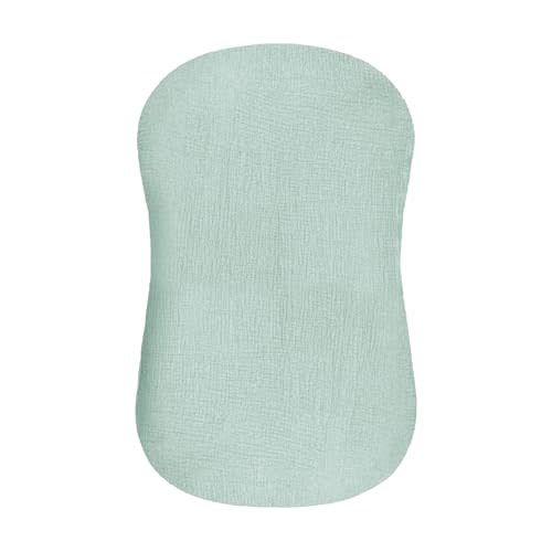 Hooyax Muslin Baby Lounger Cover, 100% Cotton Durable Newborn Lounger Cover, Soft and Breathable Infant Lounger Cover for Boys Girls, Covers Only (Blue-Green)