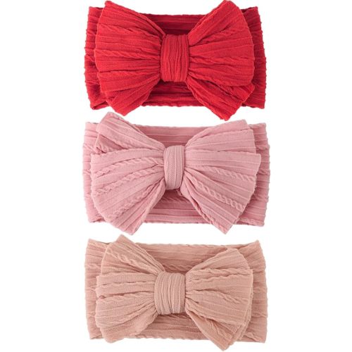 Baby Bows Headbands Nylon Newborn Baby Headbands Toddler Infant Hairbands with Big Bows for Baby Girl Newborn Essentials