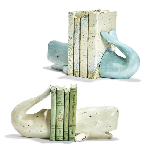 A Whale of a Tale Bookends (Distressed Teal)