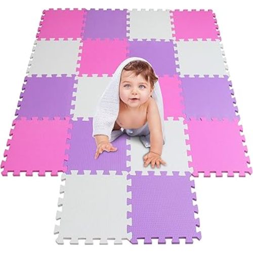 meiqicool Kid's Puzzle Exercise Play Mat with EVA Foam Interlocking Tiles 010311