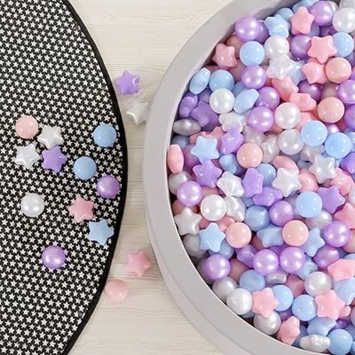 GOGOSO Star Ball Pit Balls Pack of 100 for Toddlers - BPA&Phthalate Free Non-Toxic Soft Plastic Balls for 1 2 3 4 5 Years Baby Kids Birthday Pool Tent Unicorn Mermaid Party