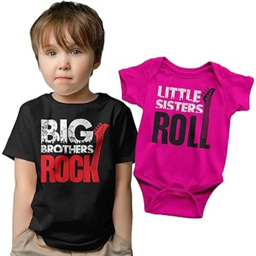 Matching Outfits for Siblings, Big Brother Little Brother Shirts, Rock and Roll Siblings Set