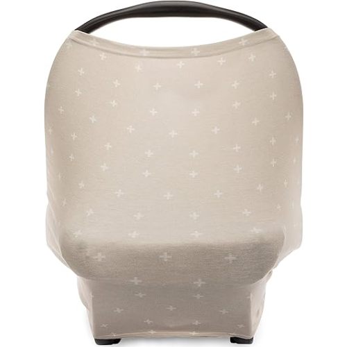 Parker Baby 4 in 1 Car Seat Cover for Girls and Boys - Stretchy Carseat Canopy, Nursing Cover, Grocery Cart Cover, High Chair Cover - "Desert"