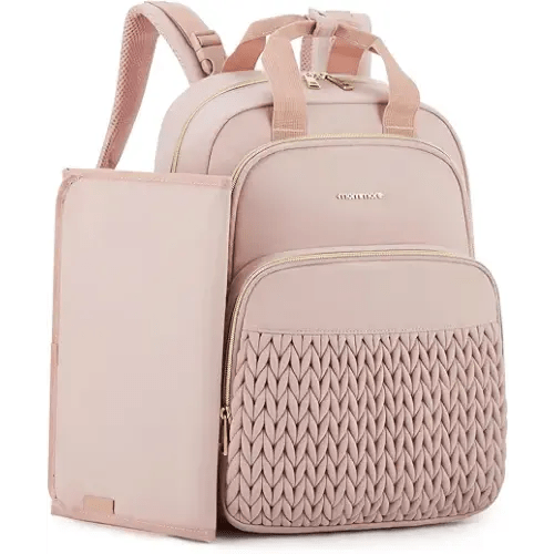 mommore Mochila para Pañales Grande para Niños y Niñas Mochila Acolchada de Viaje para Pañales con Cambiador, Correas para Cochecito