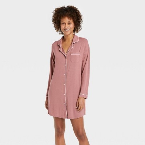 Women's Beautifully Soft Notch Collar Nightgown - Stars Above™