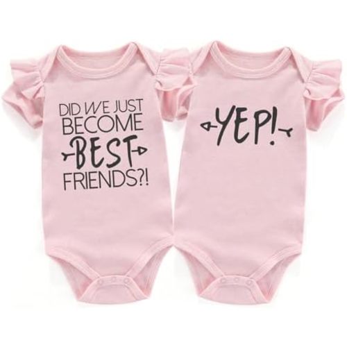 we just become best friends Newborn Twins Outfits Boy And Girl Baby Items outfits matching