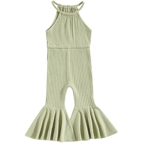 ZAXARRA Toddler Baby Girl Jumpsuit Romper Baby Overalls Straps Bell-Bottom Flare Pants Fall Winter Summer Outfits