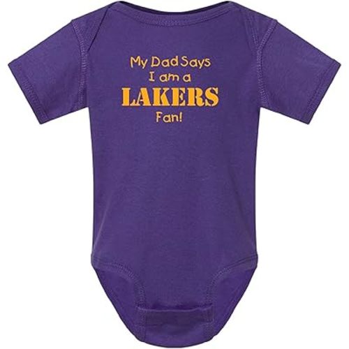 Campus Originals My Dad Says I am a LA Basketball Fan Cute Baby Bodysuit Shower Gift