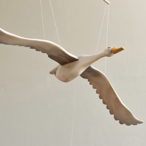 Wooden Flying Mobile bird Gift Pastel Goose  Hanging Decor Mobile Scandinavian Nursery Mobile  Nursery Art Flying Bird Decor Nordic Decor