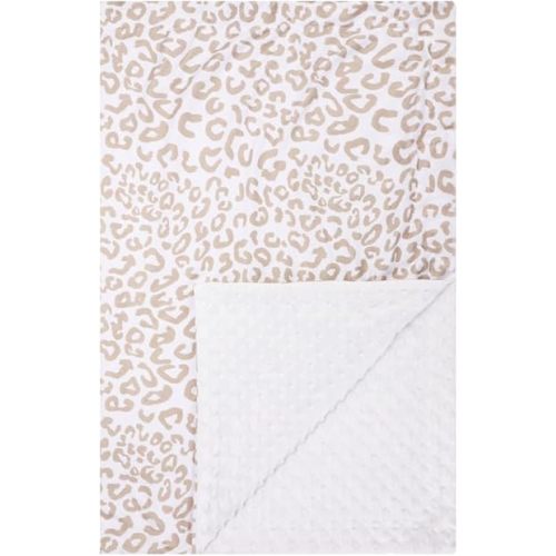 Baby Blanket for Boys Girls Super Soft Double Layer Minky with Dotted Backing Cute Cow Crib Receiving Blanket Bed Throws for Newborns Nursery Stroller Toddler 30 x 40 Inch (Leopard Brown)
