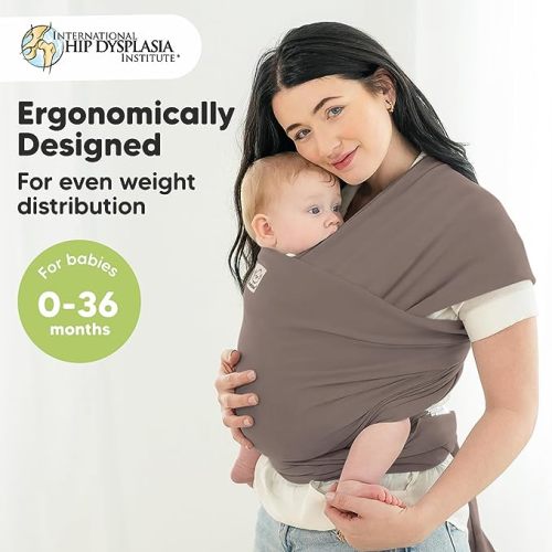 KeaBabies Baby Wrap Carrier - All in 1 Original Breathable Baby Sling, Lightweight,Hands Free Baby Carrier Sling, Baby Carrier Wrap, Baby Carriers for Newborn, Infant,Baby Wraps Carrier (Copper Gray) - One Size (Pack of 1)