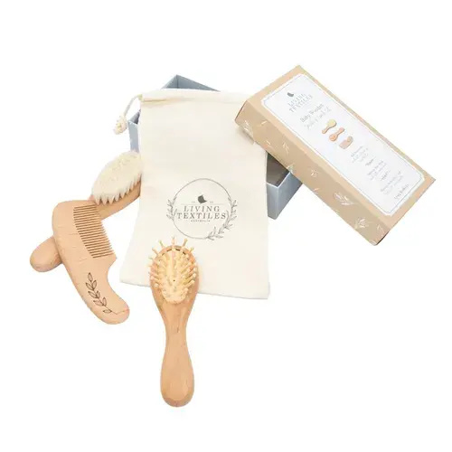 Living Textiles 3 Piece Set Baby Brushes Cuddly Bear | Baby Bunting AU