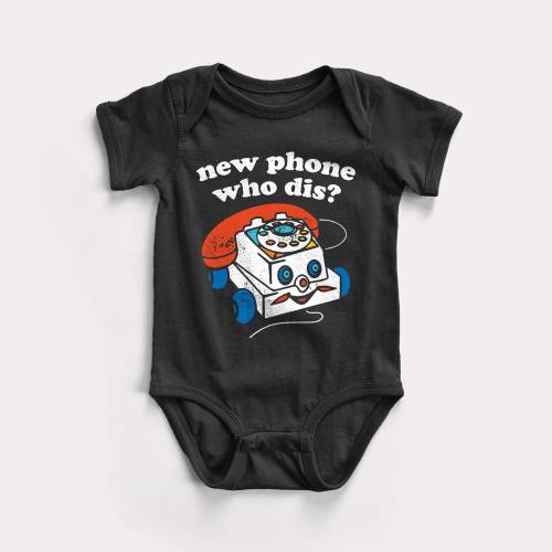 New Phone Baby Bodysuit - BabyDoopy - Funny Kids Graphic Print