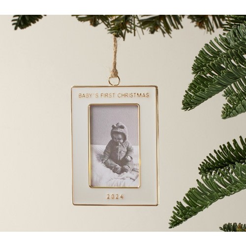 Baby's First Enamel Frame Ornament