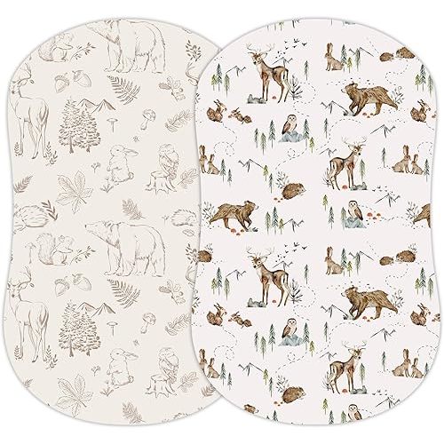 2-Pack Fitted Bassinet Sheets (Magic Forest) - Buttery Soft Cotton Blend for Standard Bassinet