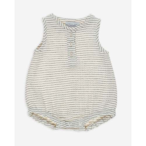 Yell Oh! Cotton Blend Romper - Black & White Striped | Emme & Max