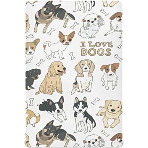 Pets Dogs Crib Sheets for Boys Girls Pack and Play Sheets Breathable Mini Crib Sheets Fitted Crib Sheet for Standard Crib and Toddler Mattresses Baby Crib Sheets for Girls Boys, 52x28IN