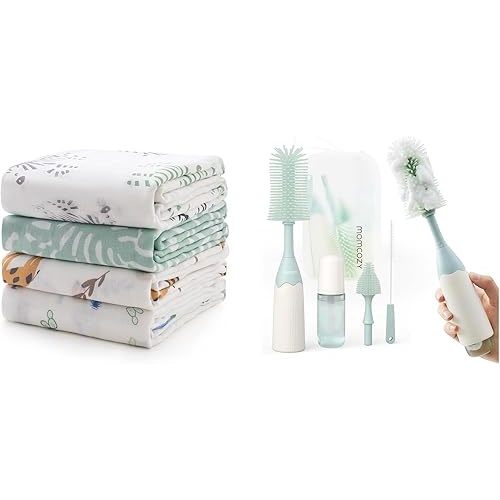 Momcozy Bottle Brush Kit Muslin Swaddle Blankets