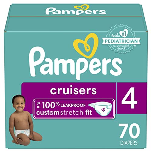 Pampers Cruisers Diapers - Size 4, 70 Count, Disposable Active Baby Diapers with Custom Stretch