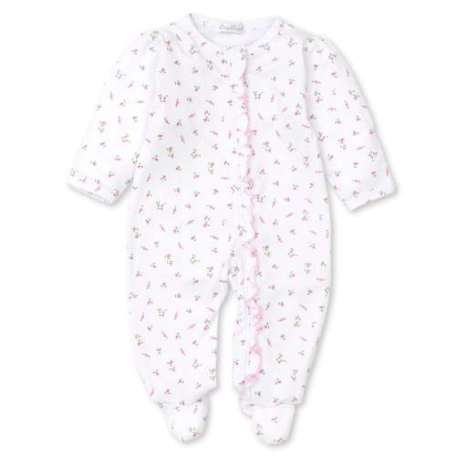 Garden Roses Ruffle Zip Footie