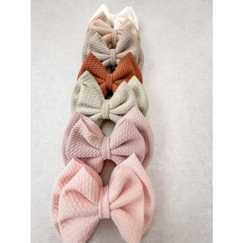 Double Solid Color Hair Bow, small hair bow, large hair bow, baby nylon headband