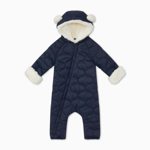 Recycled Waterproof Quilted Pramsuit - Navy – Manymoons