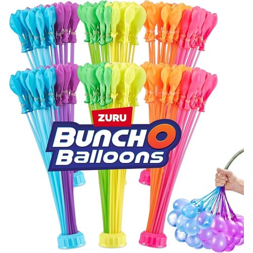 Bunch O Balloons Tropical Party (6 Pack) by ZURU, 200+ Rapid-Filling Self-Sealing Tropical Colored Water Balloons for Outdoor Family, Friends, Children Summer Fun (6 Pack)