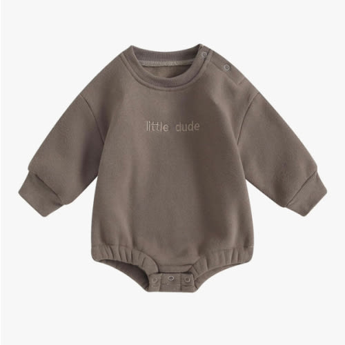 VISGOGO Newborn Infant Baby Boy Girls Oversized Romper Little Dude Sweater Onesie Coming Home Outfit Neutral Clothes