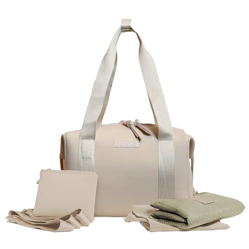 BUNSO Baby Small Diaper Bag Tote - 12 x 7 x 8 Inches Premium Neoprene Baby Diaper Bag with Portable Changing Pad & Pouch - Lightweight and Water-Resistant Diaper Bags