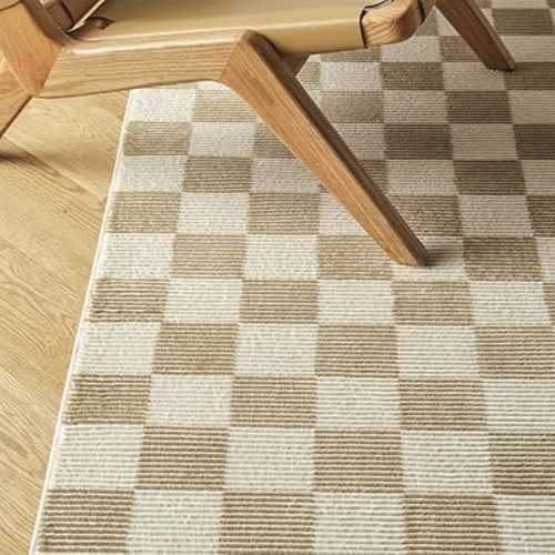 Gambit 9'x12' Washable Area Rug for Living Room Bedroom - 100% Recycled Oeko-TEX Certified, Medium Pile, Camel, Beige