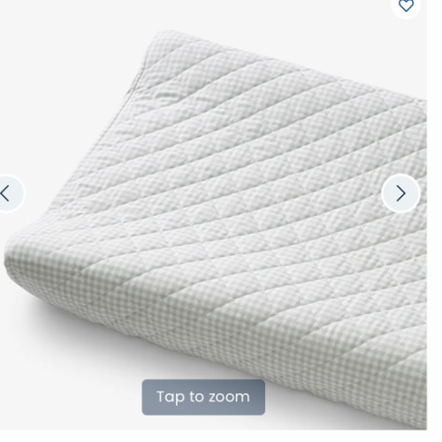 Ditsy Gingham Classic Cool Organic Cotton Percale Quilted Changing Pad Cover