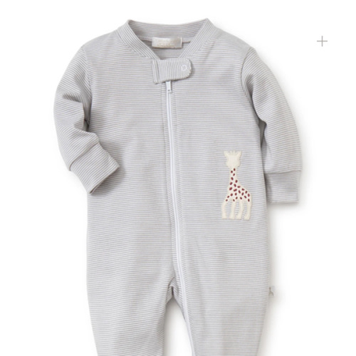 Sophie la girafe Grey Zip Front Footie, 6 M