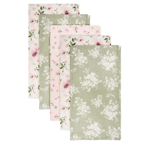 Modern Moments By Gerber Baby & Toddler Girl Flannel Blankets, 5-Pack, Ivory