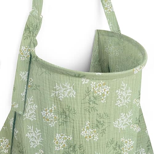 MEXXI Muslin Nursing Cover for Breastfeeding, Breathable Breastfeeding Cover for Women, Lightweight Nursing Blanket with Arch Neckline
