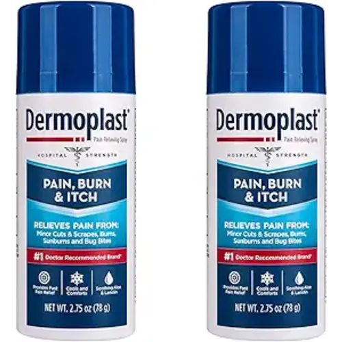 Dermoplast Pain, Burn & Itch Relief Spray for Minor Cuts, Burns and Bug Bites, 2.75 Oz, Pack of 2 (Packaging May Vary)