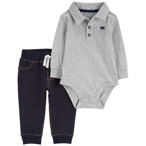 Baby Boy Carter's 2-Piece Grey Classic Polo and Pants Set
