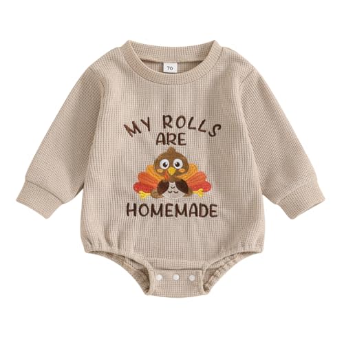 Thanksgiving Baby Girl Boy Outfit Newborn Bubble Romper Fall Winter Infant Long Sleeve Sweatshirt Top Cute Clothes