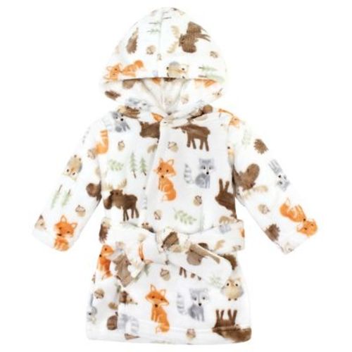 Hudson Baby Plush Animal Face Bathrobe, Woodland, 0-9 Months